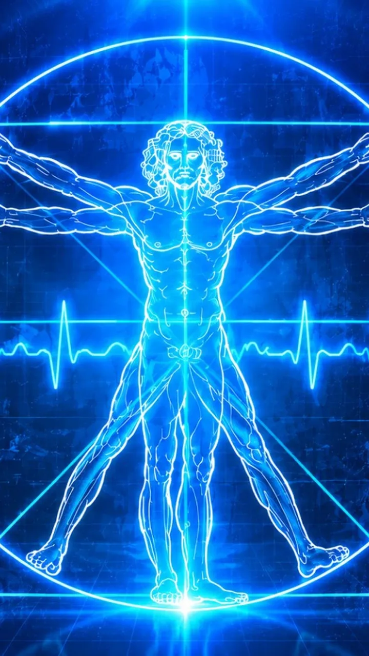 Diagnostic overview of the human body - brain, heart, DNA and organ imaging